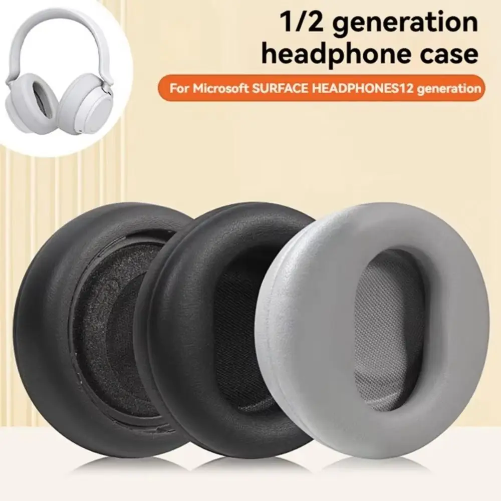 Protein Leather Ear Pads Replacement Sponge Ear Cushion Cup Soft Headphone Earmuff for Microsoft Surface Headphones 1 & 2 Gen