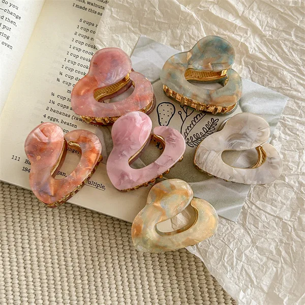 غير النظامية على شكل حمض الخليك مشبك شعر مقاطع للنساء الفتيات بسيطة الفرنسية أنيقة الجزء الخلفي من الرأس القرش كليب ذيل حصان أغطية الرأس جديد #2