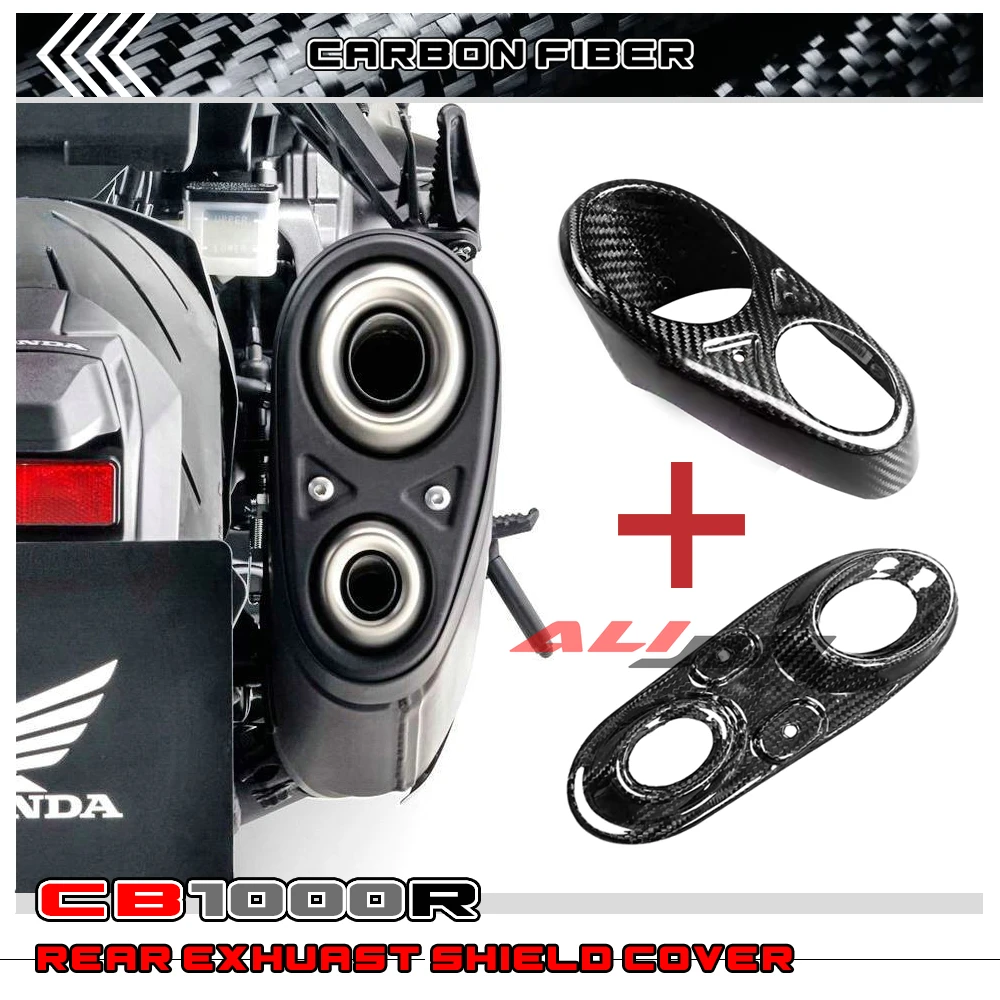 100% Carbon fiber For HONDA CB1000R 2018-2023 Motorcycle Rear Exhaust Pipe Heat Inner Inside Outside Shield Cover Guard Fairing