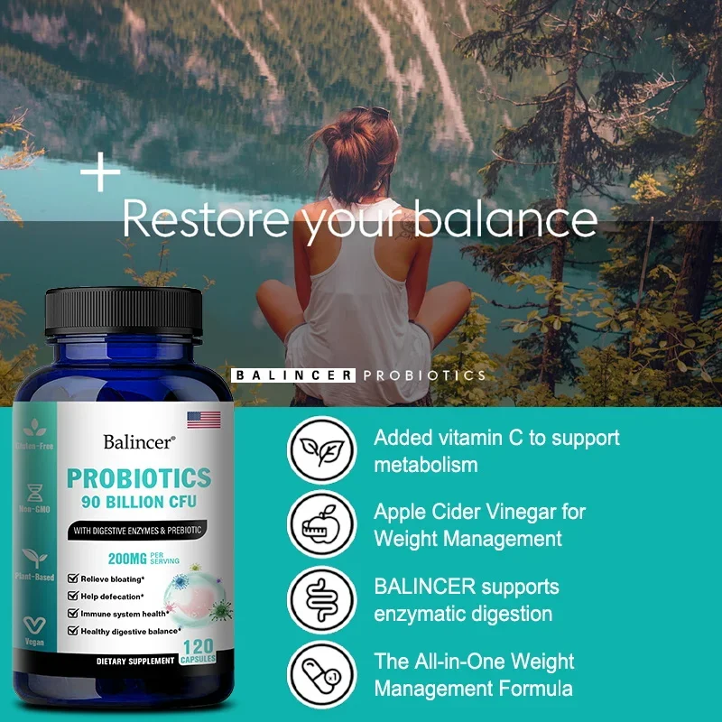 Balincer 90Billion CFU Probiotic Supplement-Digestion, Immune System Health-All-In-One Weight Management