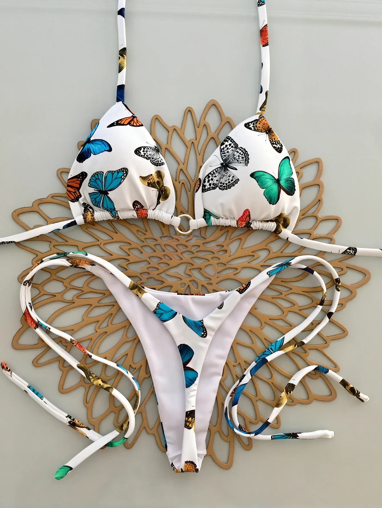 مثير مثلث بيكيني رفع البرازيلي ملابس النساء زيبرا الجلد طباعة التعادل سلسلة البيكينيات ملابس السباحة ثونغ لباس سباحة Biquini #6