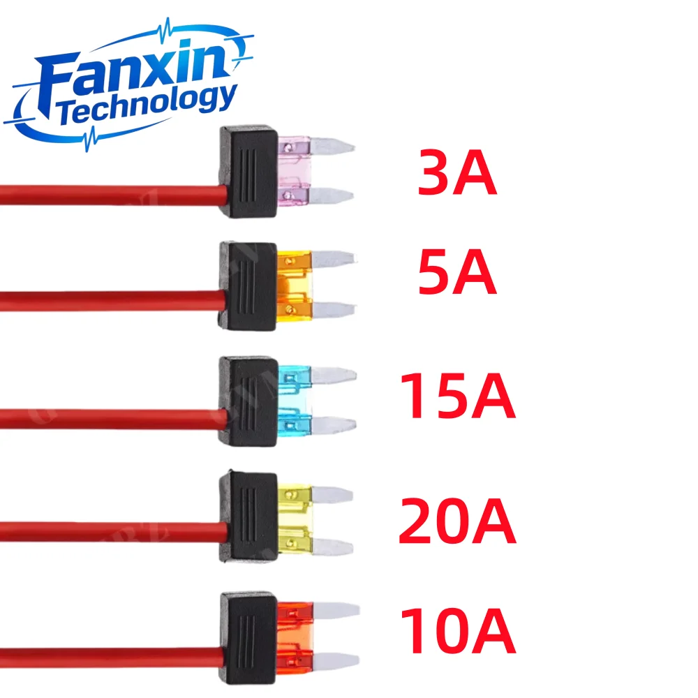 10-2PCS,Car Fuse Holder 16AWG Add-A-Circuit TAP Adapter ATM APM Blade Fuse Extension Cord 3A 5A 10A 15A 20A