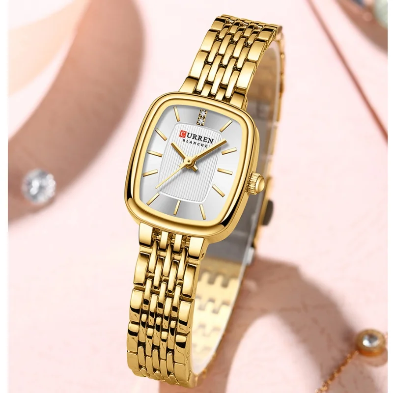 CURREN 9093 Women Watch Rhinestone green Quartz Steel Watch for Women Causal Ladies Watch bayan kol saati relojes para damas