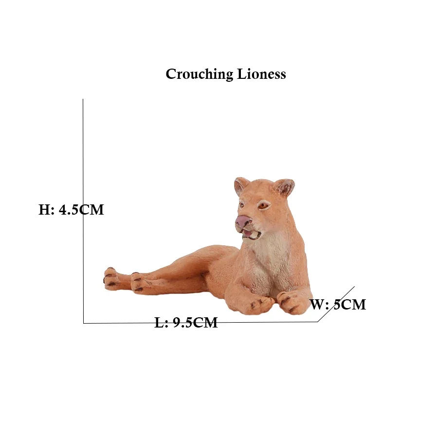 دمية واقعية مصنوعة من مادة الكلوريد متعدد الفينيل على شكل حيوانات غابات برية نماذج لاوزة أفريقية مجموعة من تماثيل الأسد لهدايا تعليم الأطفال