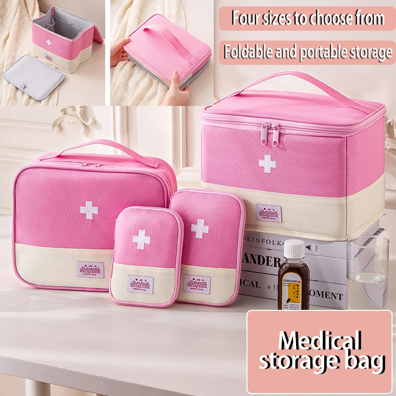 Dobrável portátil saco médico multifuncional saco de armazenamento de medicina pequeno saco médico saindo armazenamento de viagem kit de emergência em casa