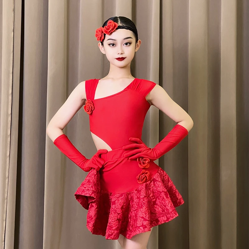 

Professional Children Cha Cha Rumba Samba Latin Dance Dress Girls Ballroom Dance Competition Dresses Latin Dance Clothes Kids