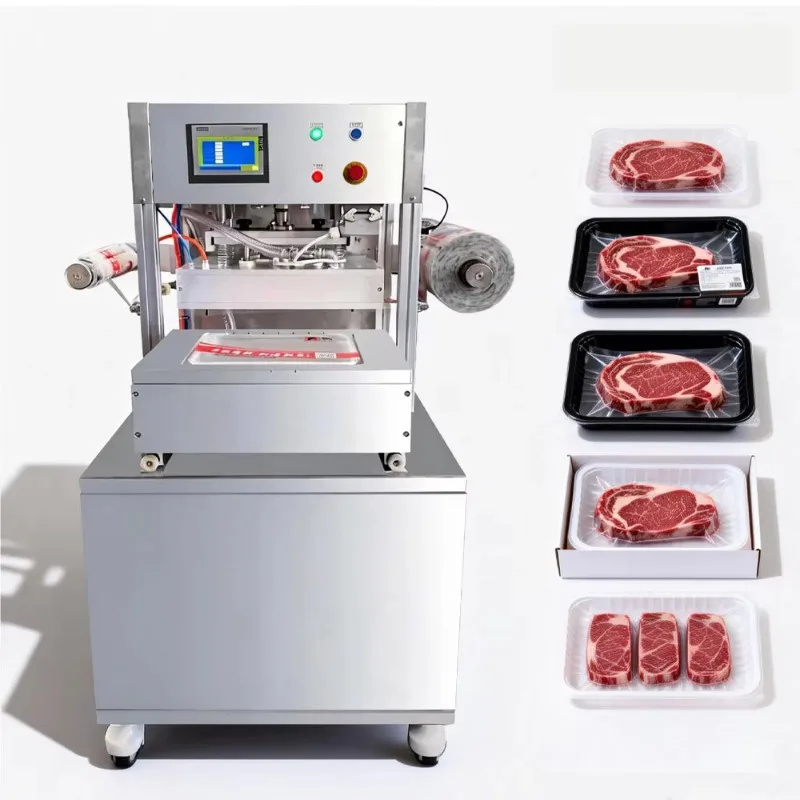 304 Stainless Steel 1 Year Warranty Tray Sealing Machine for Deli Meat Fresh Pasta Vegetable Salad Customized
