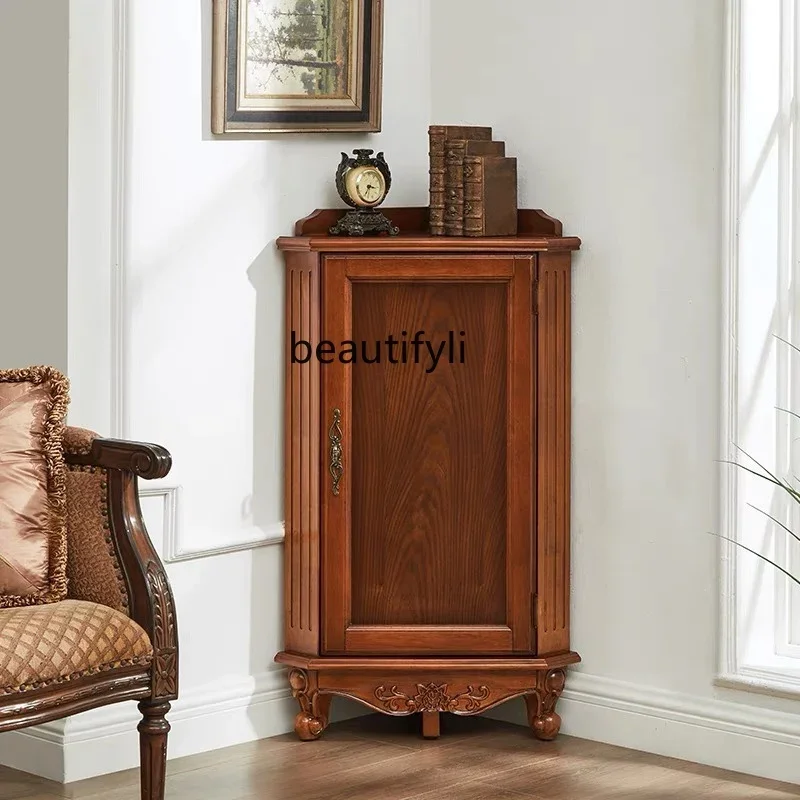 

ssK178 Solid wood living room corner corner locker European triangle corner wine cabinet American dining room locker