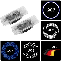 2PCS LED Car Door Projector Welcome Lights Decor Shadow Courtesy Ghost Badge Lamp for BMW X1 F48 F49 2016-2023 Logo Accessories