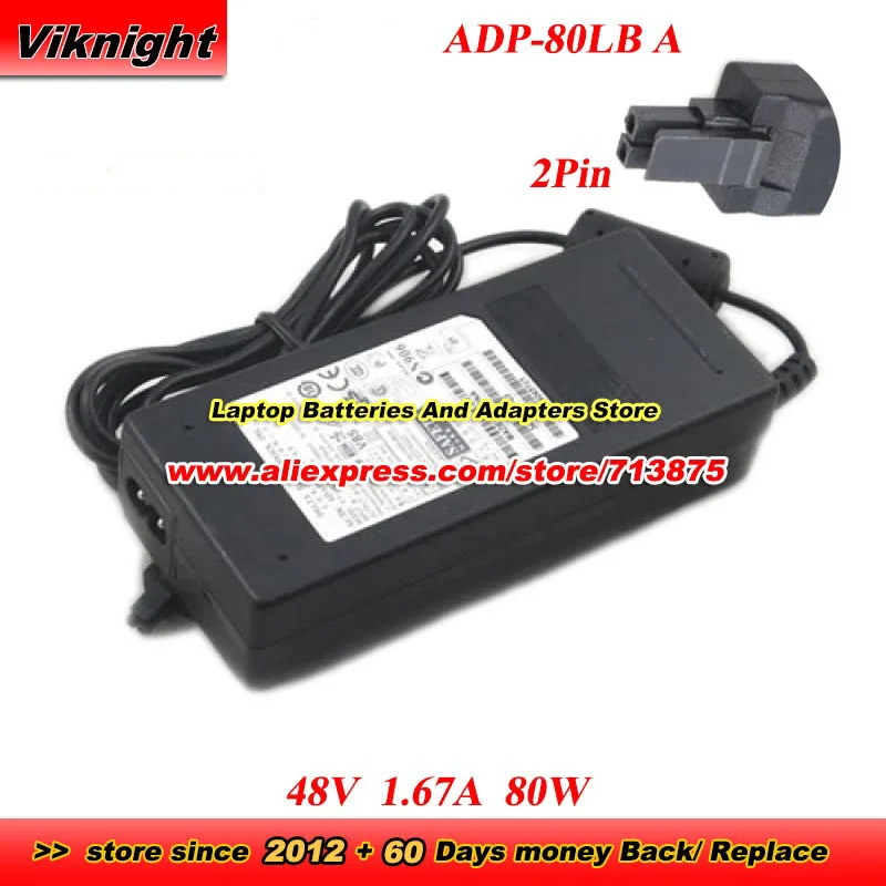 

ADP-80LB A 48V 1670mA 1.67A AC Adapter 2PIN for 2504 892 WIRELESS CONTROLLER AIR-CT2504-K9 PWR-2504-AC AIR-CT2500 887VA