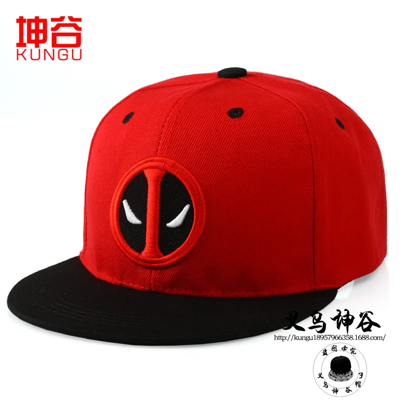 Deadpool Embroidery Cap Logo Embroider Baseball Caps Children Adjustable Sunshade Hats Hip Hop Hat Flat Brim Streetwear Decor