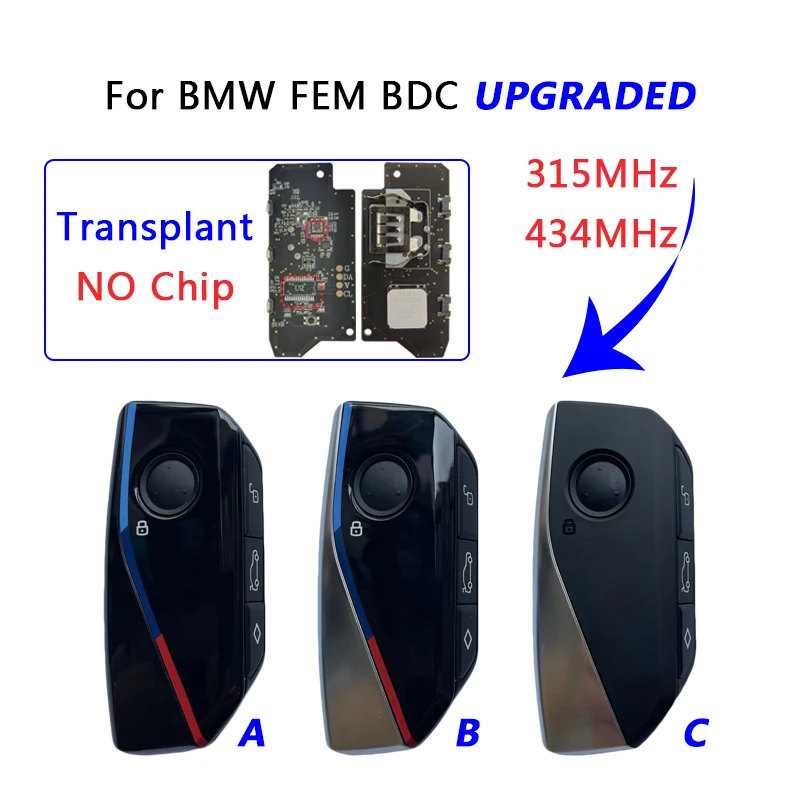 AK006003 Transplant Version No Chip For B MW F Series Updated Smart Remote Car Keys 4 Button 315/434MHz With Mechanical Blade