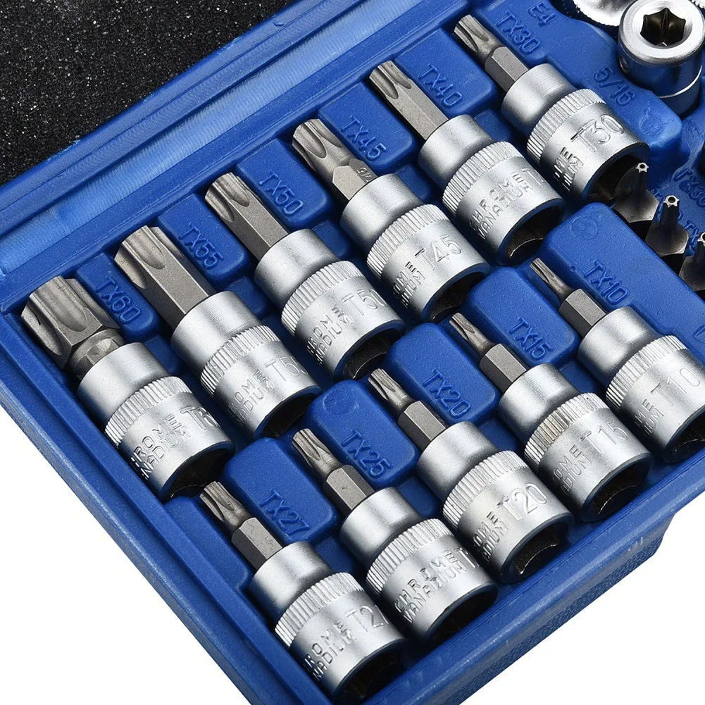 

Torx Star Sockets Bit Set Male/ Female E-Security Bits Torque Drive Tool Hex Socket Adapter For Electric Screwdriver