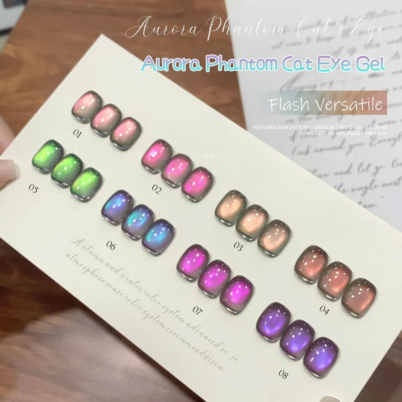 SHAKA 1 Stück Flash Dreamy Aurora Phantom Serie Katzenaugen-Gel-Nagellack 2026 Neue Aufhellende Bunte Aurora Glasperlen Nagelkunst