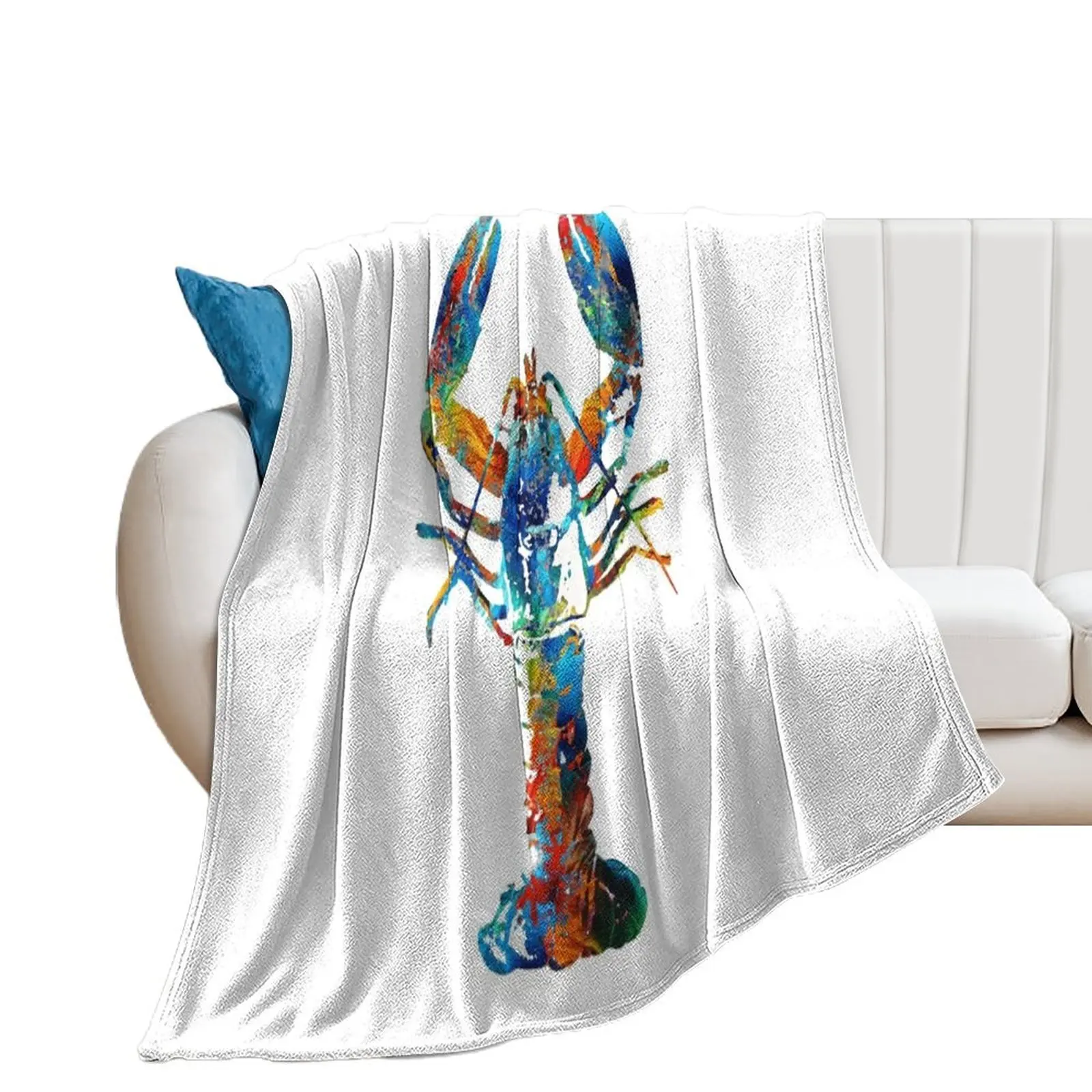 Colorful Lobster Art by Sharon Cummings Throw Blanket Soft Beds For Sofa Thin Hairy Blankets