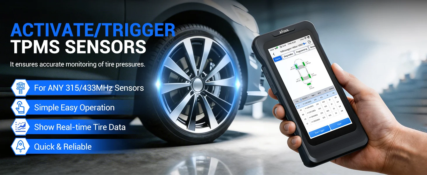 XTOOL XTireProbe TP380 TPMS Auto-Diagnosegerät 5-System-Diagnose 13+ Resets Reifendruckkontrollsystem-Reset-Tool Kostenlose Updates – Detail 6