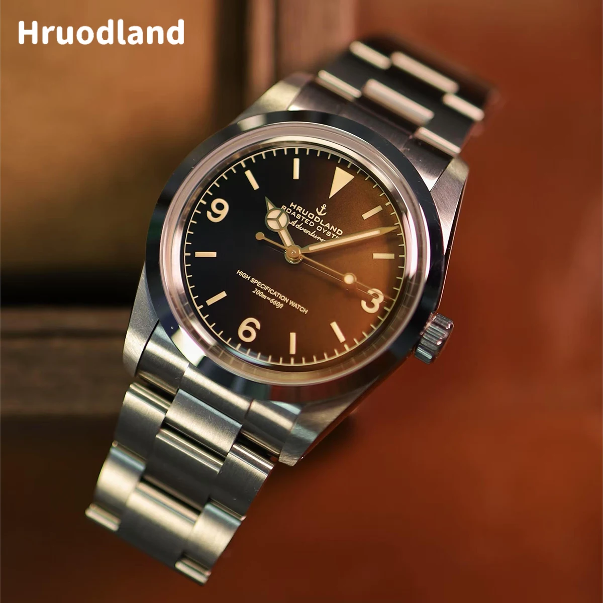 Hruodland 2025 New 36MM men's automatic mechanical watch NH38 sapphire stainless steel waterproof 20Bar reloj hombre watches for