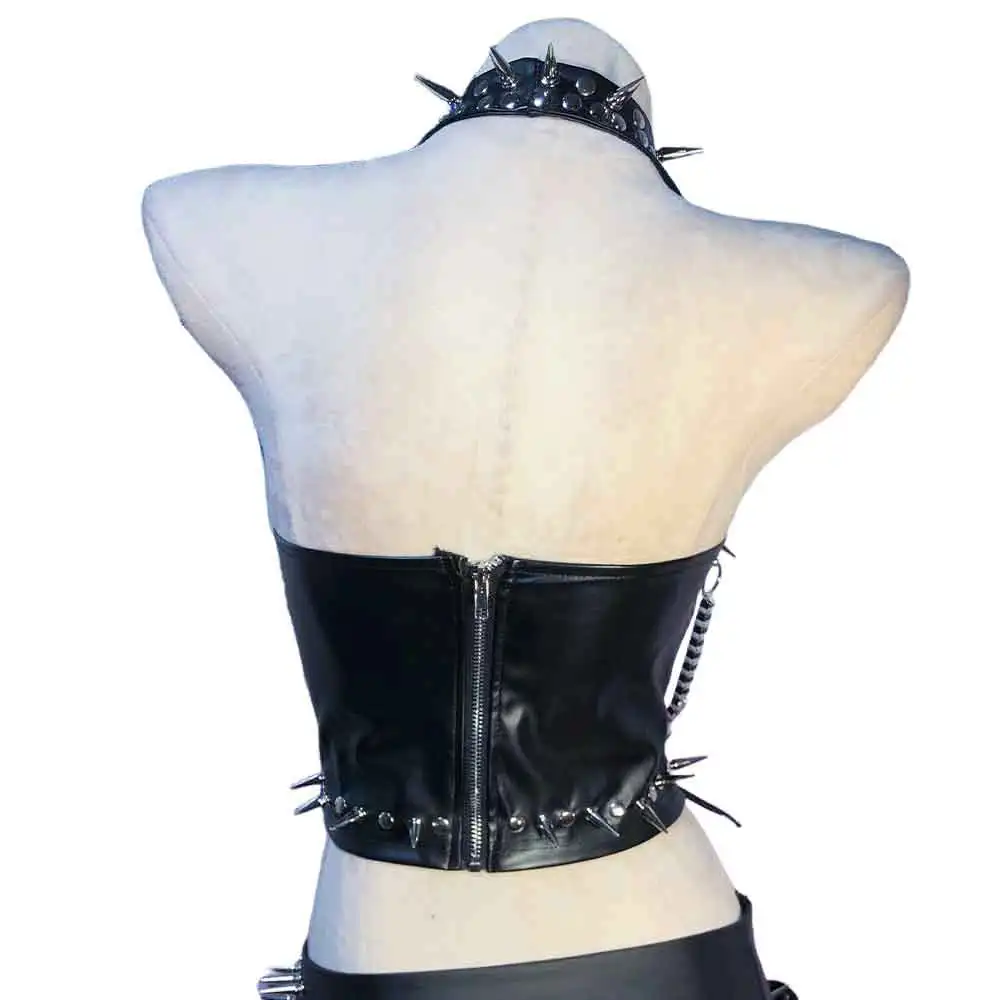 Goth Tops Cyber Emo Clothing Punk Rock Clothes with Spikes Grunge Vkei ALT Gothic Tank Scene Y2K T-shirt E-Girls Spiked