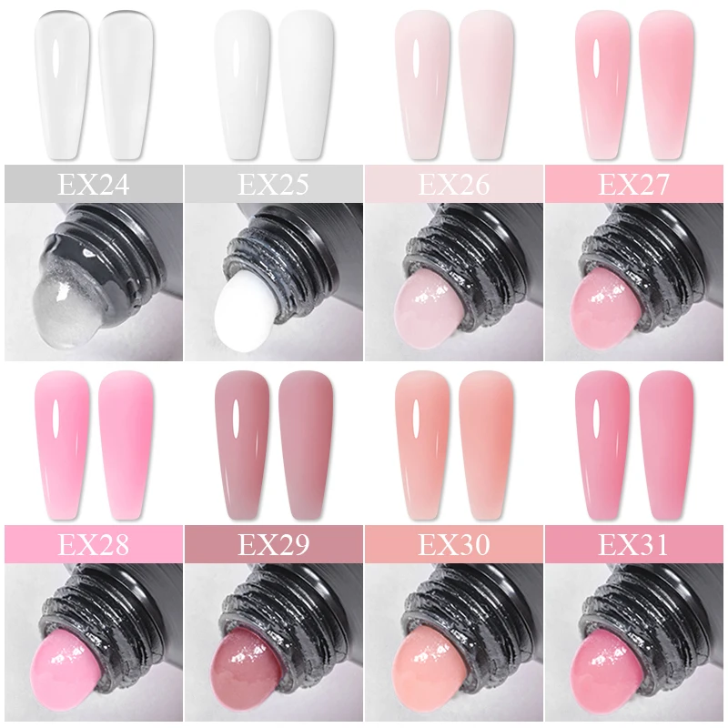 30ml Naked Jelly Extension Gel Nail Build Poly Acrylic Nail Gel UV LED Polish Gel For Extend Nail Quick Extension Manicure Glue