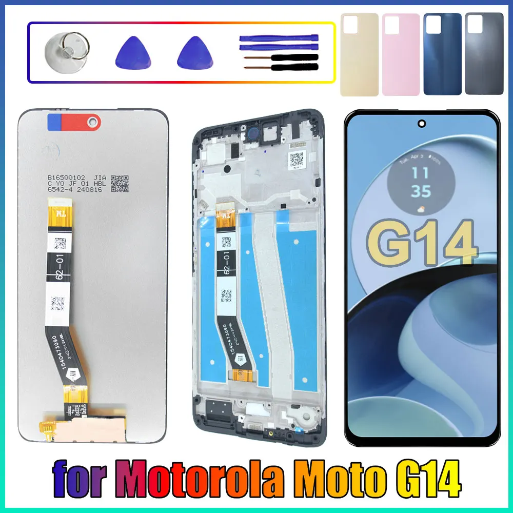 Para Motorola Moto G14 pantalla LCD MONTAJE DE digitalizador con pantalla táctil para Motorola Moto G14 XT2341 XT2341-2 pantalla LCD con marco