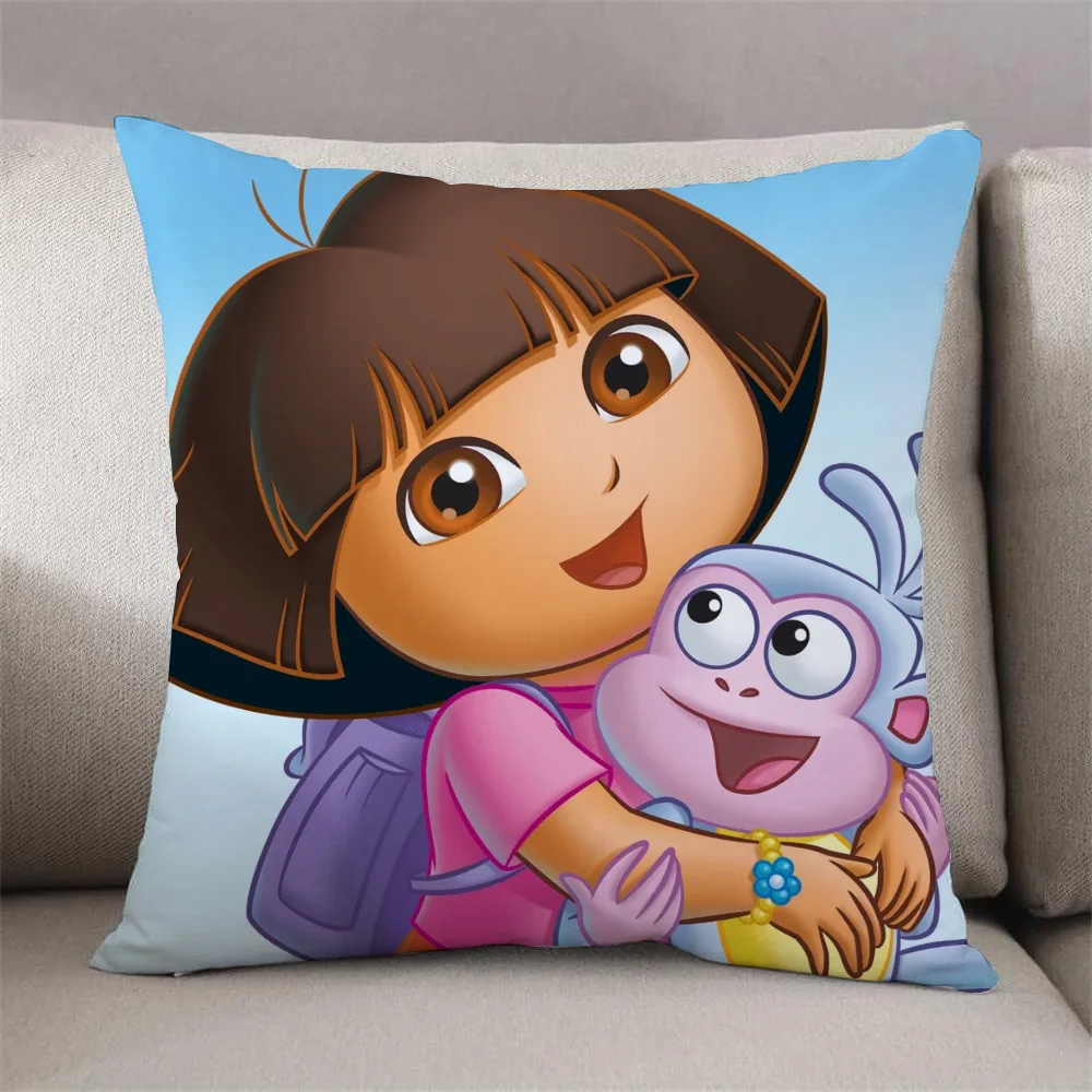 D-Doras the Explorer Sofa Cover for Pillow Cases Cushion Cover 45x45 Cushions Covers Children\'s Decorative Cushions Short Plush