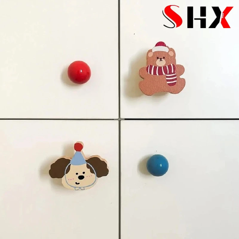 Dog-shaped Wardrobe Handle Children's Room Cute Cabinet Door Handle Cat Bear Rabbit Drawer Wardrobe Solid Wood Handle