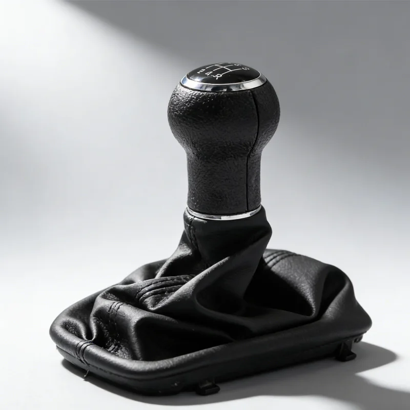 

5-speed Dust Cover Set for Audi C6 Gear Head Black Leather Gear Shift Handball Automotive Accessories