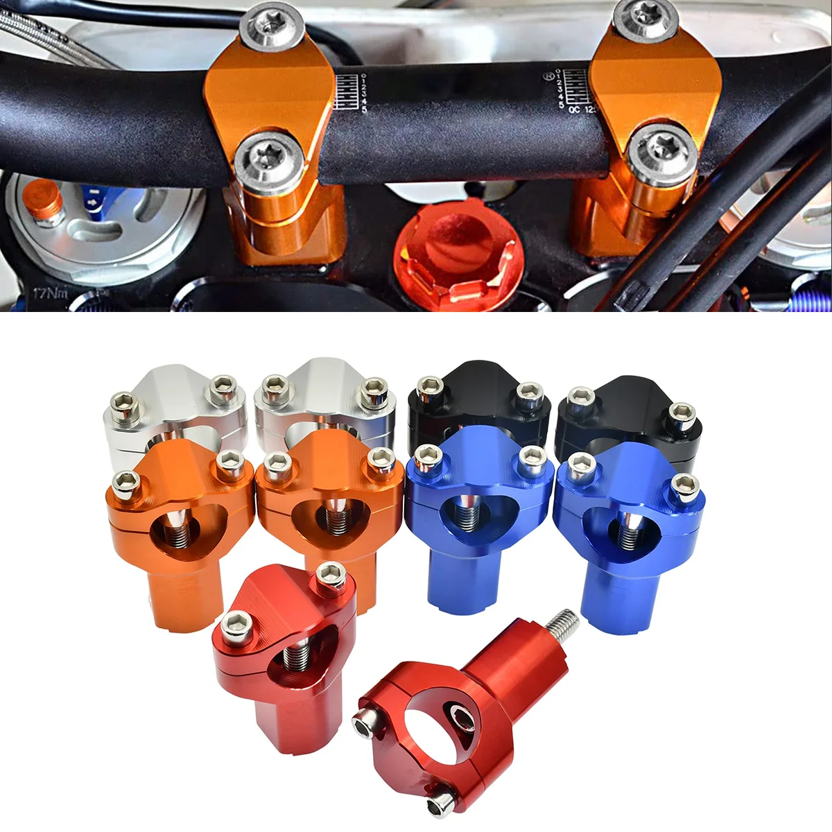 

For KTM EXC EXCF TE FE For GasGas EX EC MC For BETA RR 250 300 350 400 450 500 Motorcycle 55mm Handlebar Riser Bar Clamp Mount