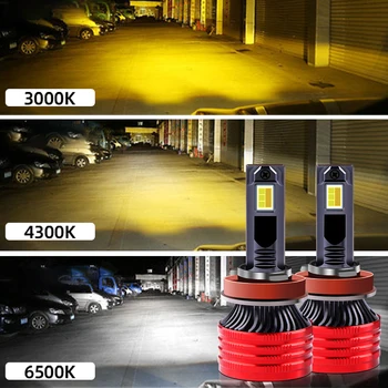 H4 LED bulbs fog light halogen replacement auto H7 LED headlight 6500K 4300K ​​3000K 3 colors front lights H3 9005 HB3 9006 150W