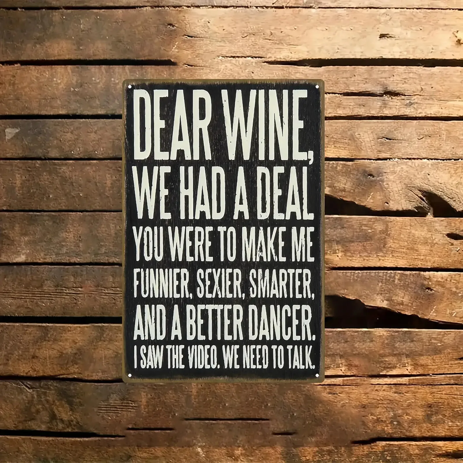 2D Flat Retro Metal Wine Wall Art Sign 
