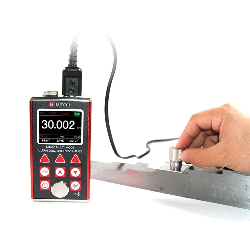 NF MT660 Ultrasonic Thickness Gauge Multi-mode 0.65-600mm( P-E) 3-100mm (E-E) with Memory Optional Bluetooth Thermal Printer