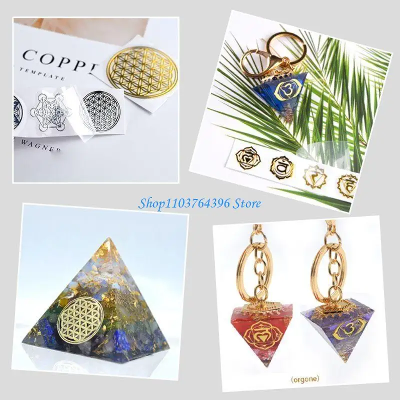  40Pcs Resin Filler Geometry Copper Decor Stickers for Silicone Resin Molds Craft