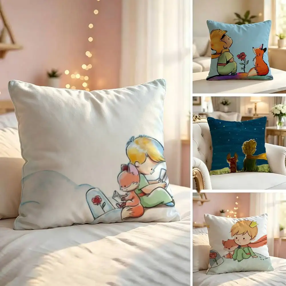 Cute Little Princes Soft Pillow Shell For Sofa Living Space Bedroom Headboard Backrest Square Cushion Cozy