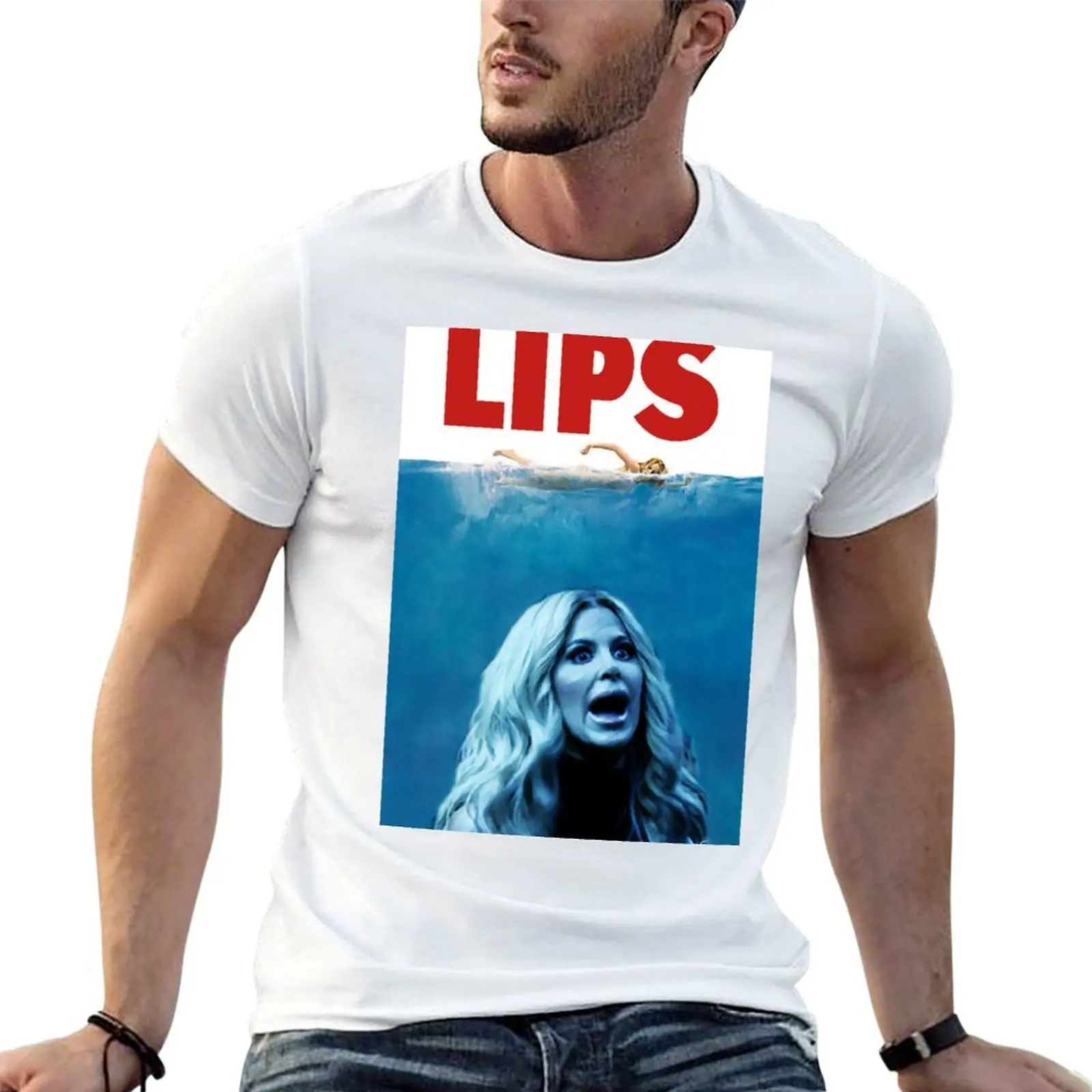 LIPS T-Shirt vintage summer clothes t shirts for men