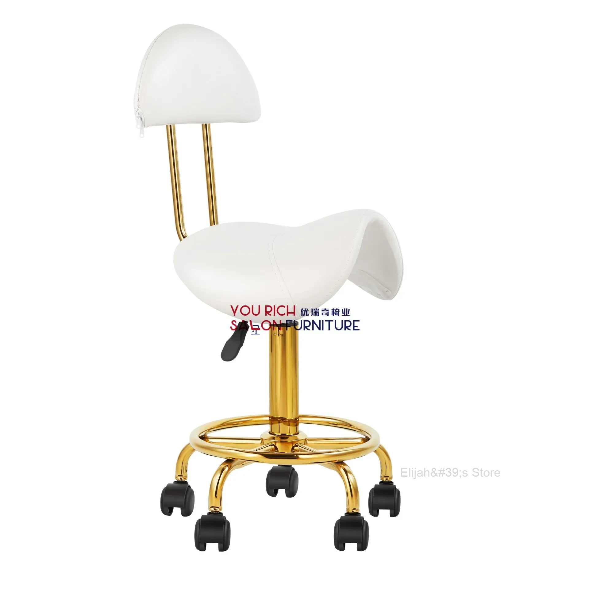 

New Saddle Stool Barber Chair Youruiqi Golden Technician Chair Beauty Salon Stool Barber Shop Chair Rotatable hair salon chair