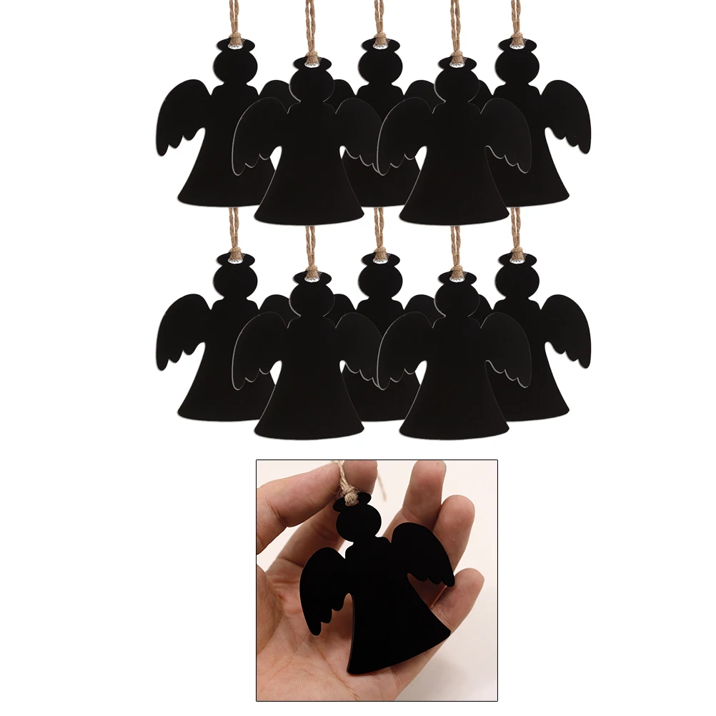 

10PCS Mini Wooden Blackboard Sturdy Thick Wedding Party Decoration Reusable Double Sided Hanging Signs Labels Memo Gifts