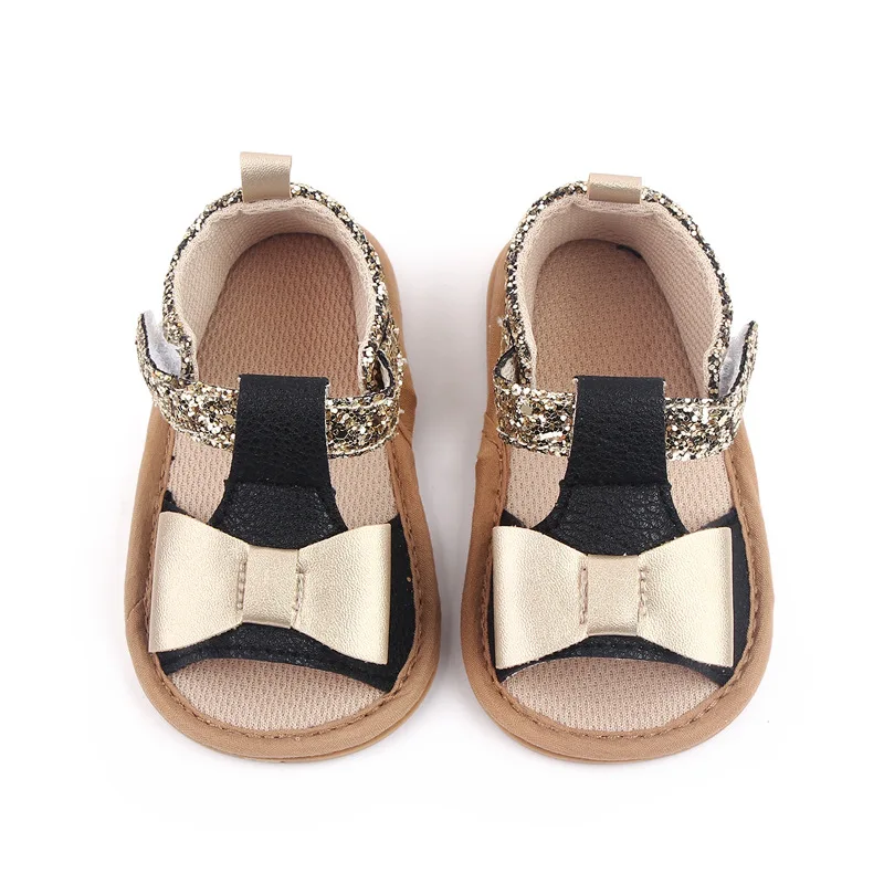 Brand Infant Girls Sandals Toddler Summer Shoes Newborn Soft Rubber Sole Footwear 1 Year Gold Bling Trainers Sandales Baby Items