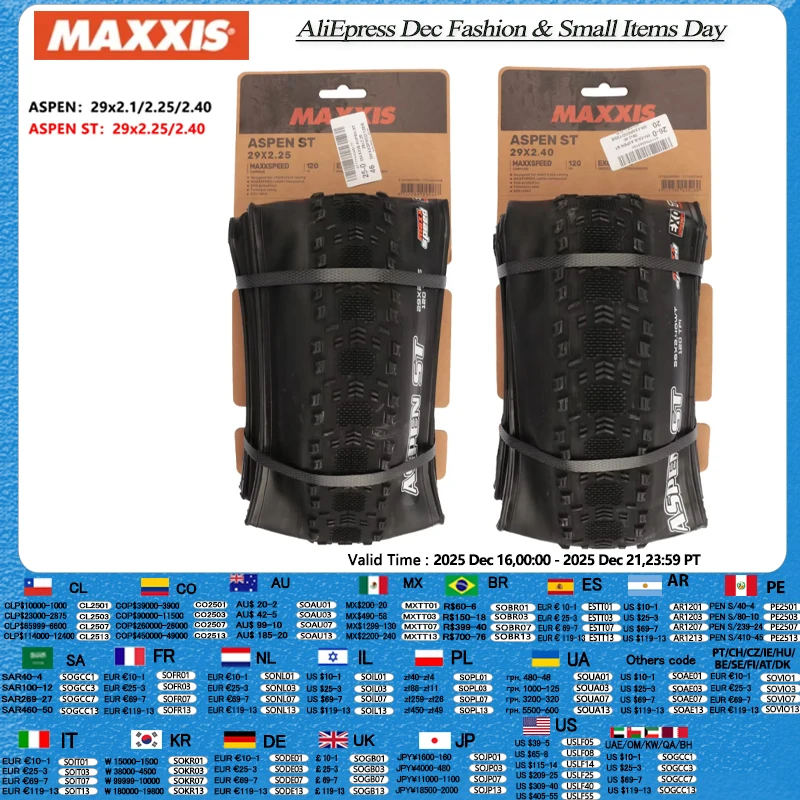 

MAXXIS ASPEN ST Original XC Off-road Bicycle Tires Mountain Bike Vacuum Tires Anti Puncture Tubeless Bike Tire 29x2.1/2.25/2.4