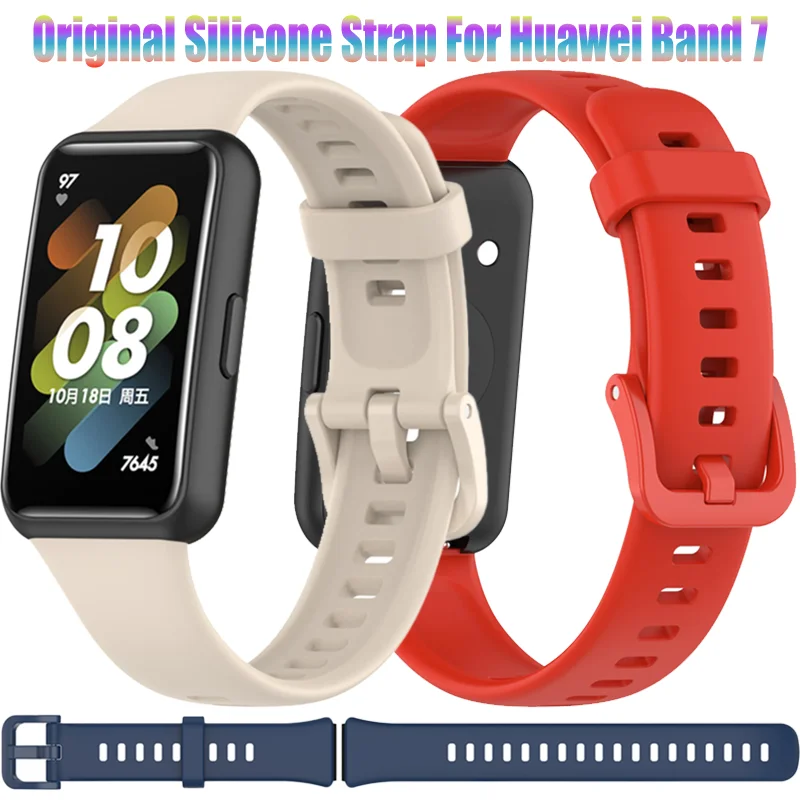 Zachte siliconen band voor Huawei Band 7 Originele sport Ademende vervanging Comfortabele polsband voor Huawei Band 7 Accessoires