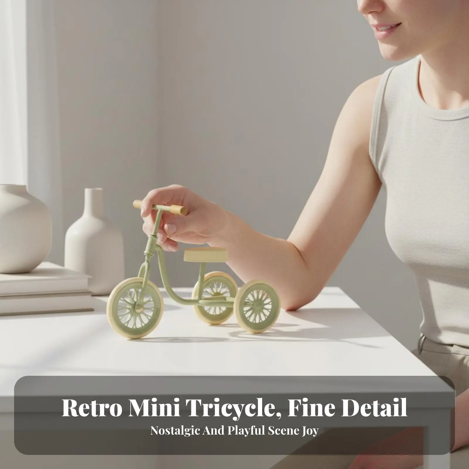

1/12 Scale Tricycle Decorative 1:12 Scale Tricycle Dollhouse Nursery Toy Detailed Design Fine Workmanship for BJD Owners