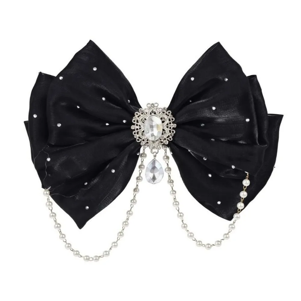 

New Pearl Hair Clips Princess Half-Up Hairstyles Hairpins Big Bows Hair Barrettes Children Gifts