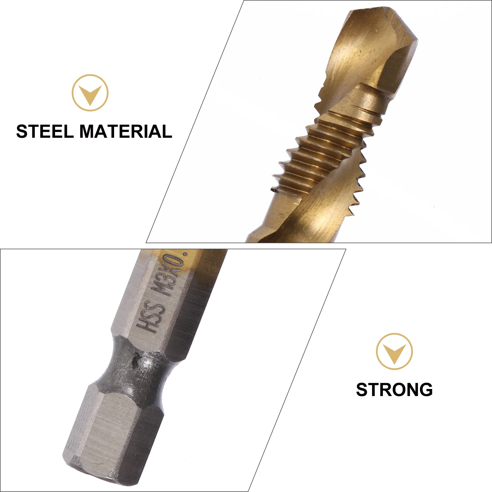 

6 шт., набор сверл с шестигранной ручкой, стальной материал, спиральный метчик с титановым покрытием, инструмент для ремонта и работы