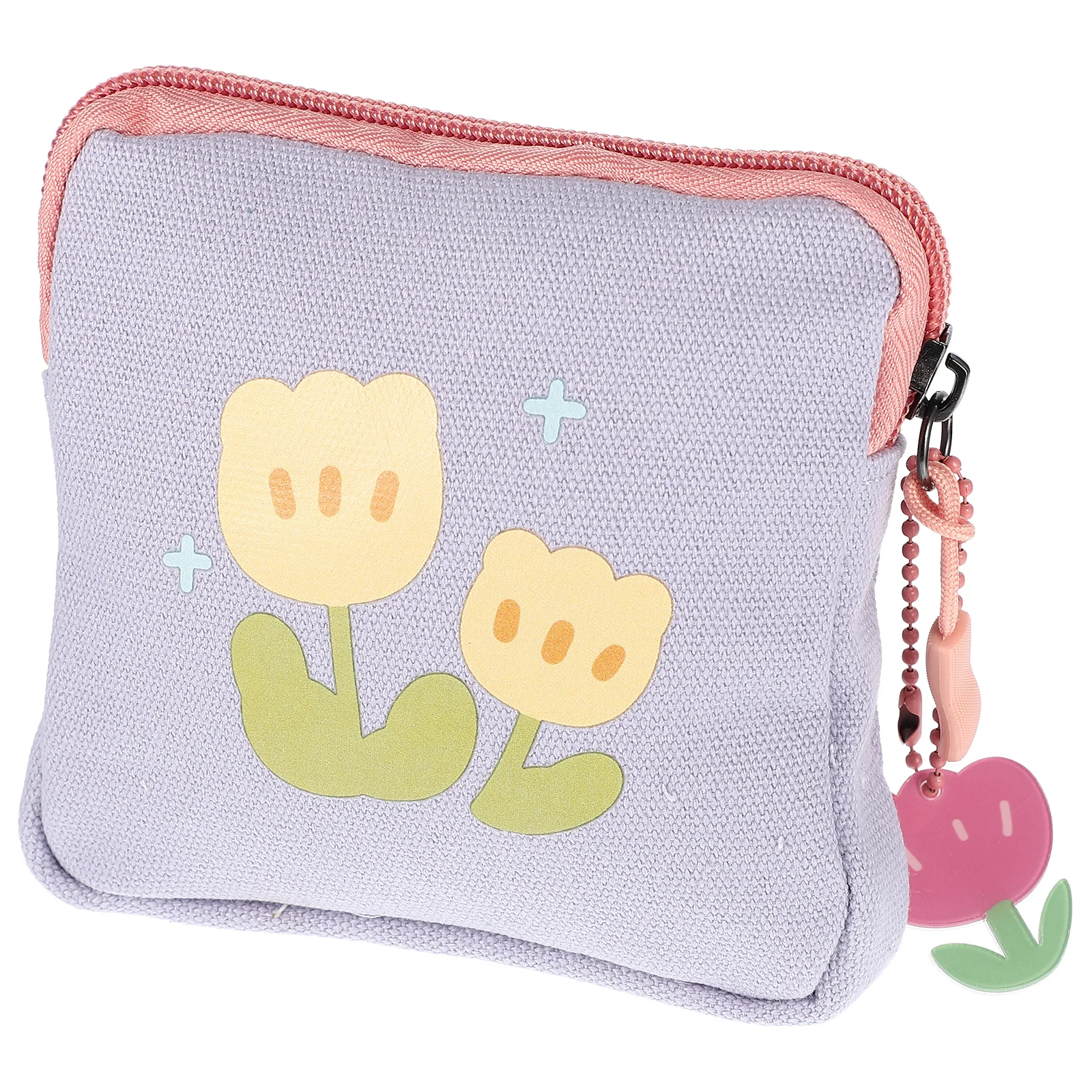 

Flower Pattern Coin Bag for Sanitary Napkin Storage Square Period Pouch Portable Multipurpose Small Item Container Travel