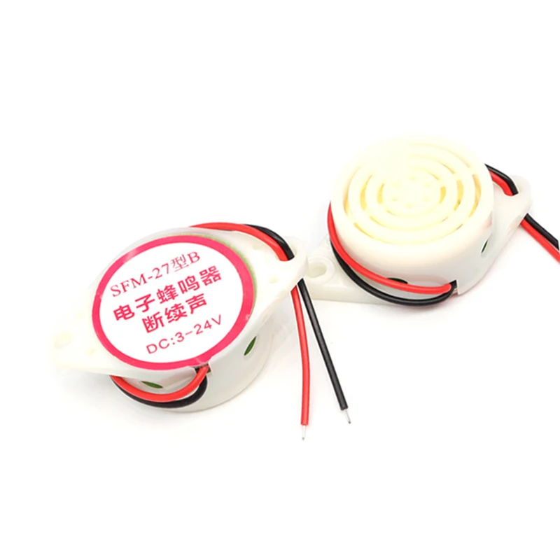 SFM-27 95DB Active Buzzer 3-24V 12V High Decibel Electronic Beep Alarm Intermittent Siren Sounder For Arduino DIY Project