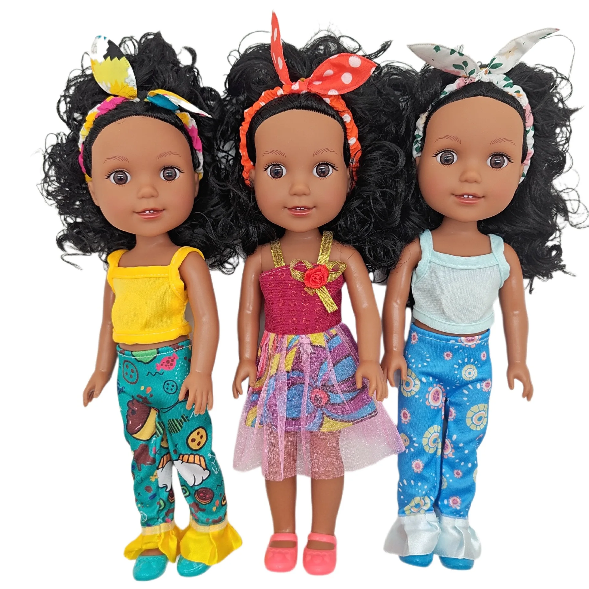 Birthday Gift African Girl Princess Dolls Kids Play House Toy Simulation Reborn Dolls Soft Rubber African Dolls Music Dolls Toy