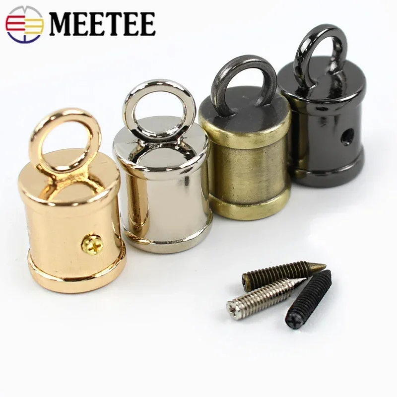 5/10/20Pcs 10*23mm Handbag Side Tassel Cap Clip Metal Buckles Bags Strap Cord Lock Screw Stopper Hook DIY Hardware Accessories