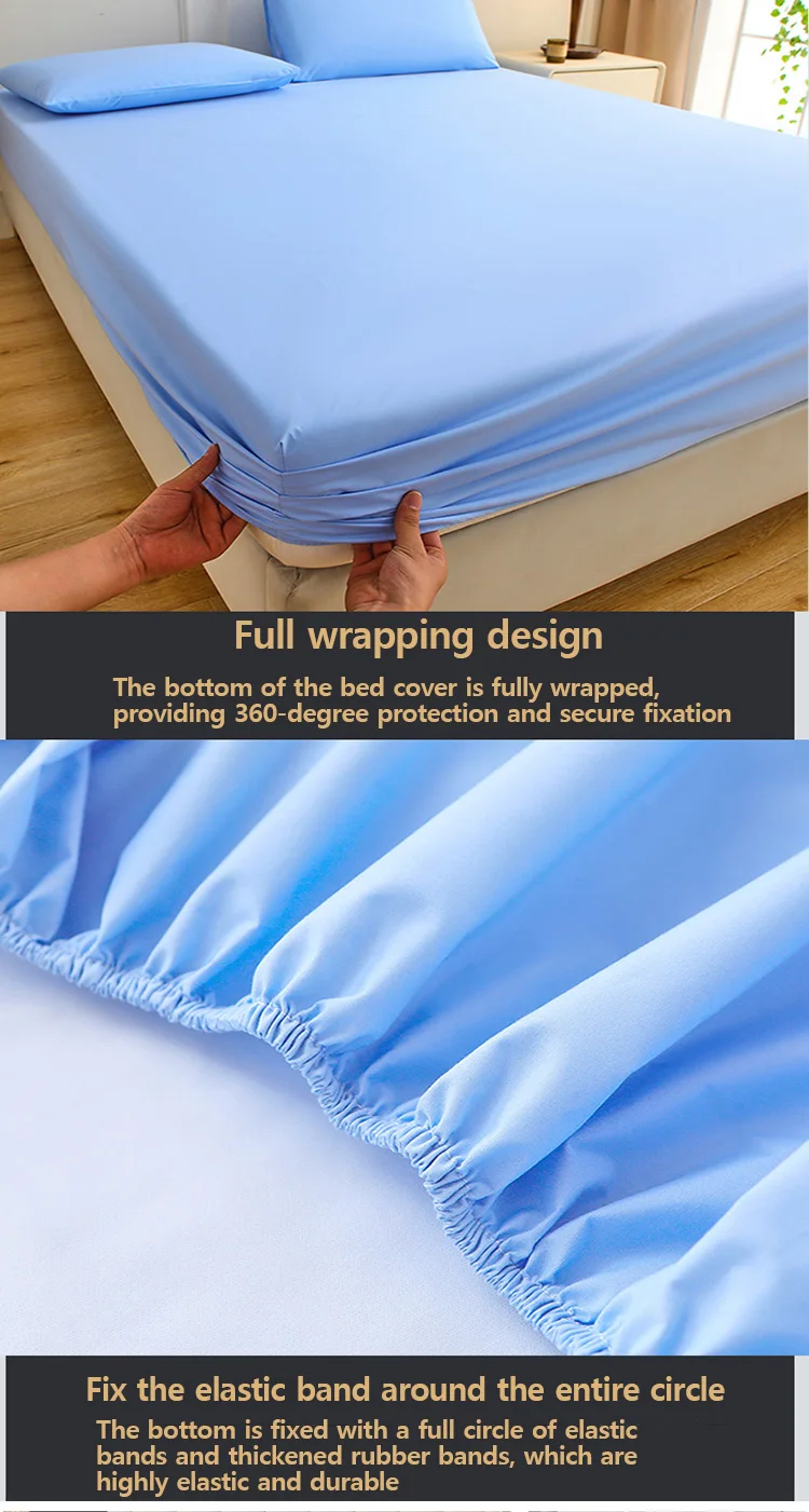 1pc Wasserdichte Stepp Matratze Protector Atmungsaktive Matratze Abdeckung Anti-milbe Anti-bakterielle Spannbettlaken (Kein Kissenbezug) – Detail 9