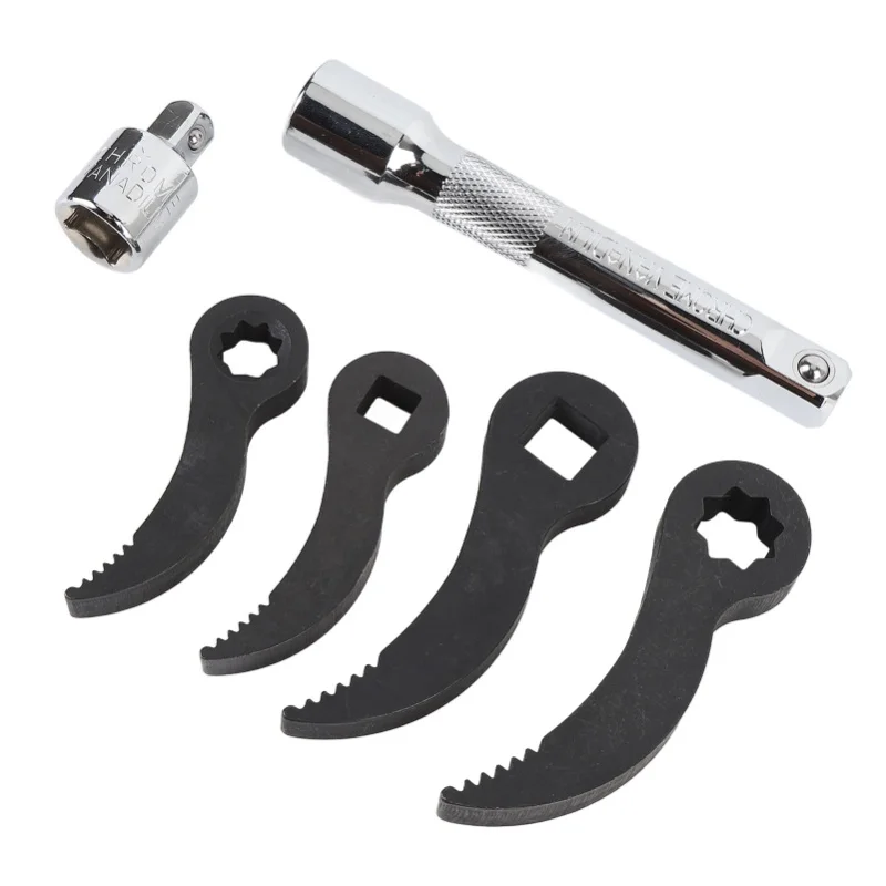 Crowbar Adapter Head Tool Set 1/2in 3/8in Double Square And Square Pry Bars Adapter Head And Extension Rod With Storage Box