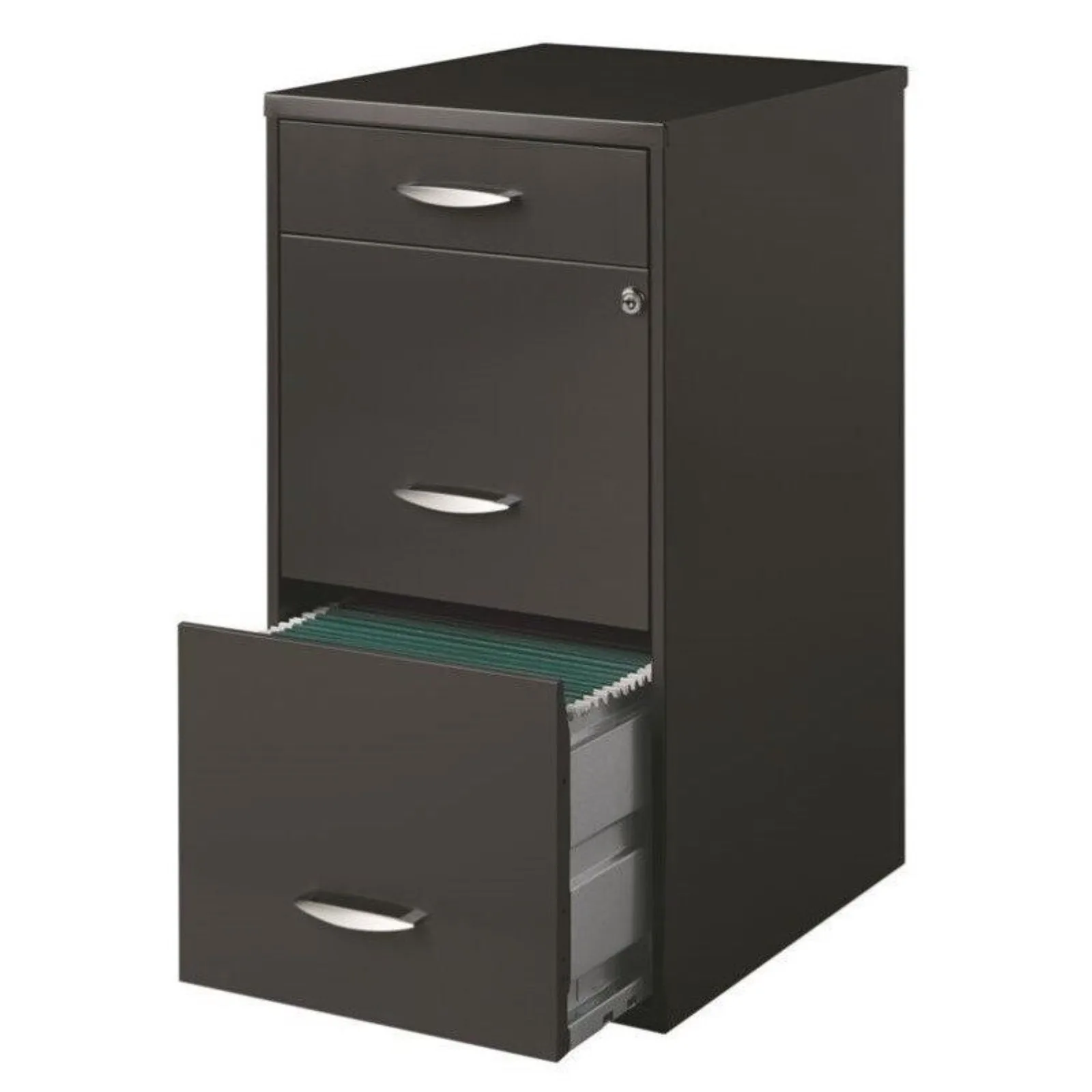 

US Space Solutions Contemporary 3 Drawer Metal File Cabinet in Charcoal