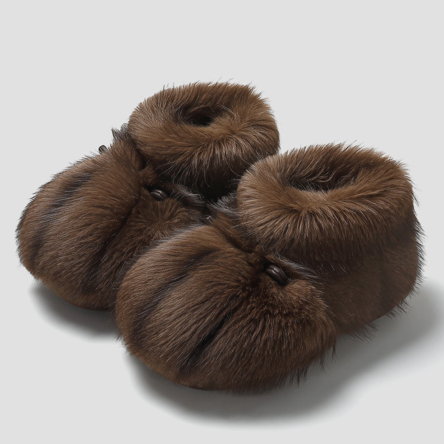 Trendy Long Plush Winter Slippers Woman Warm Faux Fur Ankle House Shoes, Cozy Plush Wrap-around Winter House Slippers